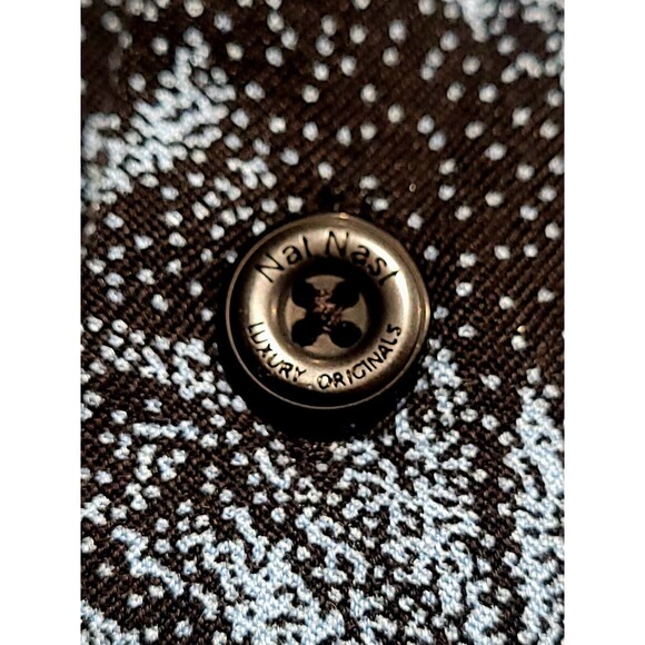 Nat Nast Luxury Originals Blue Palms Black Hawaiian Tropical L Silk Blend NWOT - Picture 8 of 12